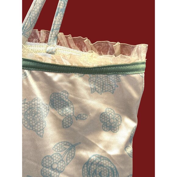 NWT Y2K Cider Satin Floral Corset Bustier Top Sz L Fairycore Ruffled Hem - Picture 4 of 5